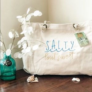 NWT Bops Canvas Zipper Tote Bag